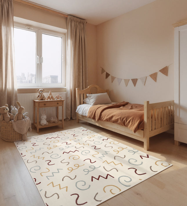 Vloerkleed Fiete Rechthoekig - Creme Multicolor