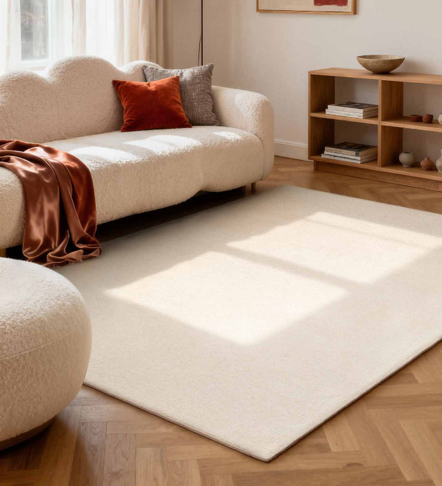 Vloerkleed Knots Rechthoekig - Natuurlijk Wit