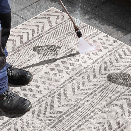 Dubbelzijdig Buitenkleed Biri - Grijs/Crème