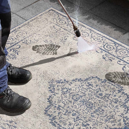 Dubbelzijdig Buitenkleed Triomphe - Blauw/Crème