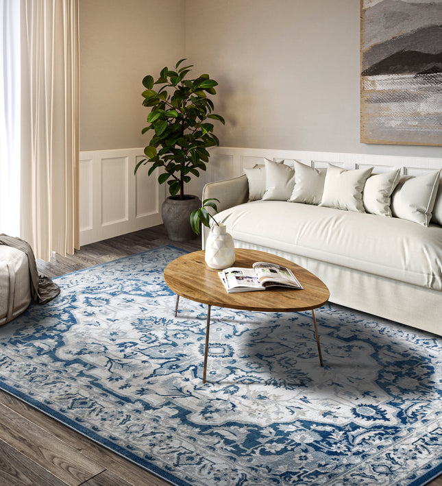 Vloerkleed Gabrielle Rechthoekig - Cremeblauw