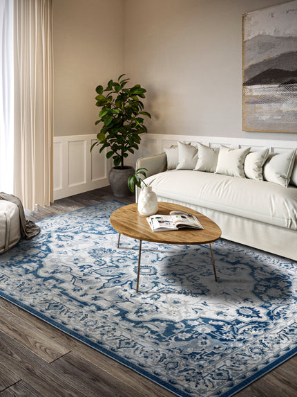 Vloerkleed Gabrielle Rechthoekig - Cremeblauw
