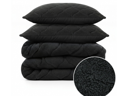 Lazy Dekbed Zonder Overtrek - Teddy - Zwart