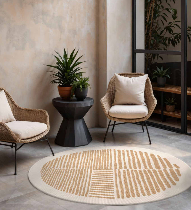 Ted Baker Vloerkleed Bounds Rond - Jute Wit