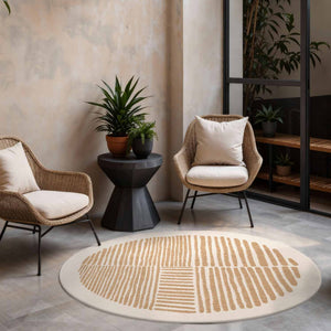 Ted Baker Vloerkleed Bounds Rond - Jute Wit