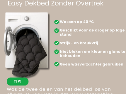 Easy Dekbed Zonder Overtrek - 4 Seizoenen - Navy