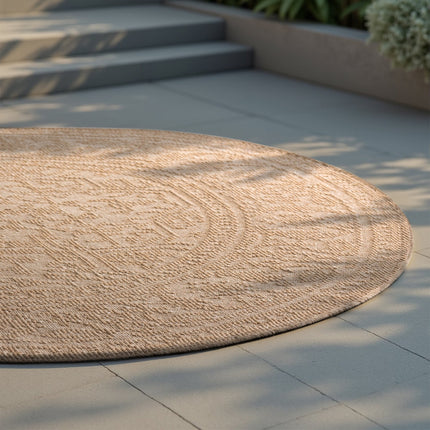 Dubbelzijdig Buitenkleed Kona Rond - Beige