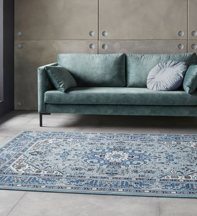 Vloerkleed Skazar Isfahan Rechthoekig - hemelsblauw