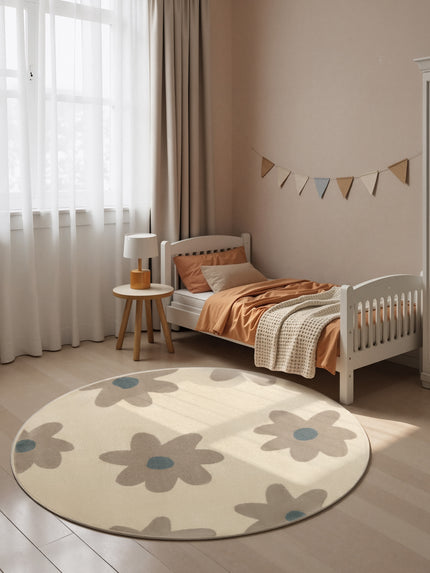 Vloerkleed Bloomy Rond - Creme Multicolor