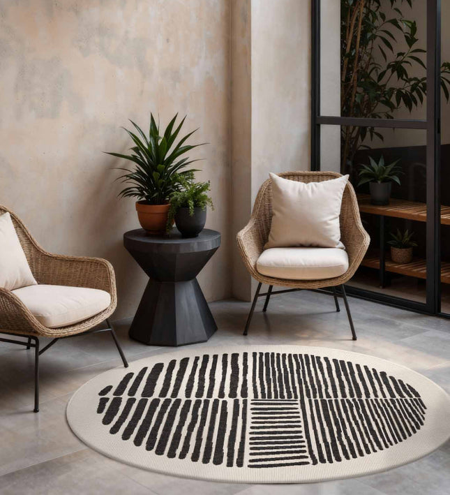 Ted Baker Vloerkleed Bounds Rond - Zwart Wit