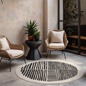 Ted Baker Vloerkleed Bounds Rond - Zwart Wit