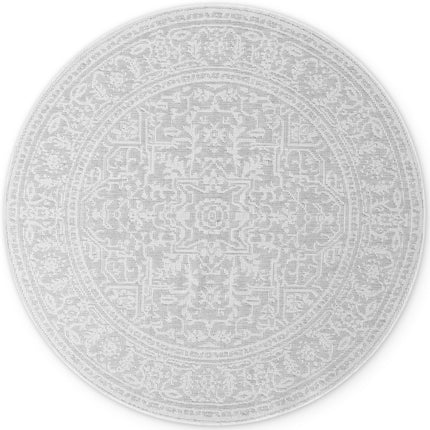 Dubbelzijdig Buitenkleed Kona Rond - Wit/Grijs