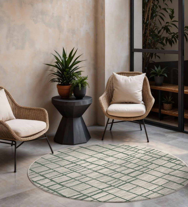 Ted Baker Vloerkleed Crouch Rond - Groen Wit