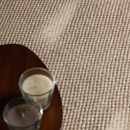 Vloerkleed Beans Rond - Natuur/Beige