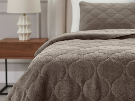 Lazy Dekbed Zonder Overtrek - Teddy - Taupe/Grijs