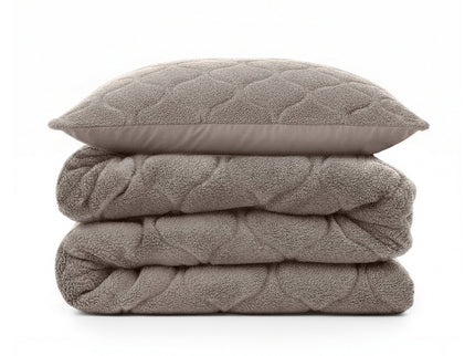 Lazy Dekbed Zonder Overtrek - Teddy - Taupe/Grijs