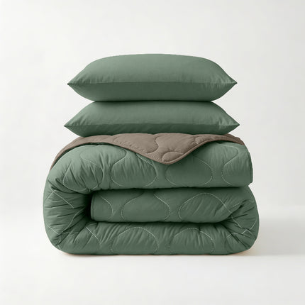 Lazy Dekbed Zonder Overtrek - Groen/Kaki
