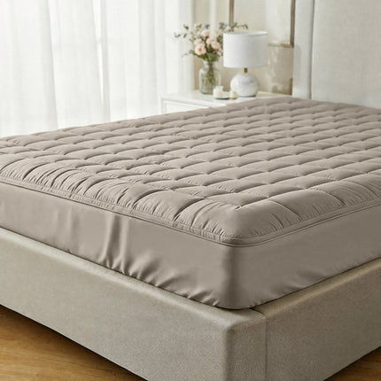 Wasbare Topper & Hoeslaken in 1 – Ultiem Slaapcomfort - Taupe/Beige