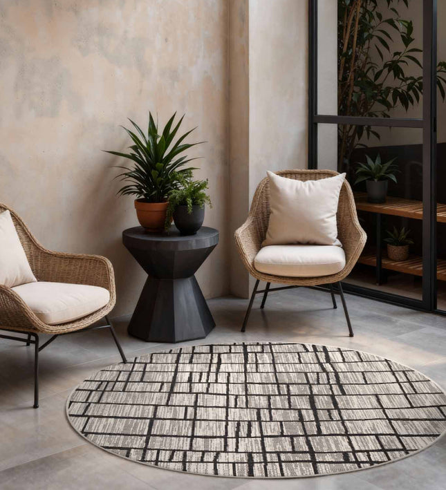 Ted Baker Vloerkleed Crouch Rond - Zwart Wit