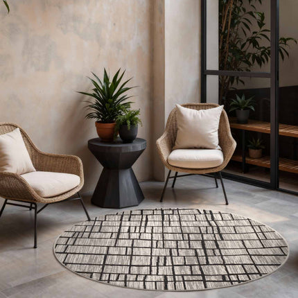 Ted Baker Vloerkleed Crouch Rond - Zwart Wit