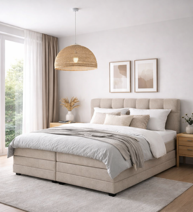 Elektrische Boxspring Lucca - Beige