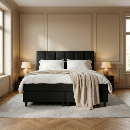 Boxspring Hotel Luxury - Wide - Zwart