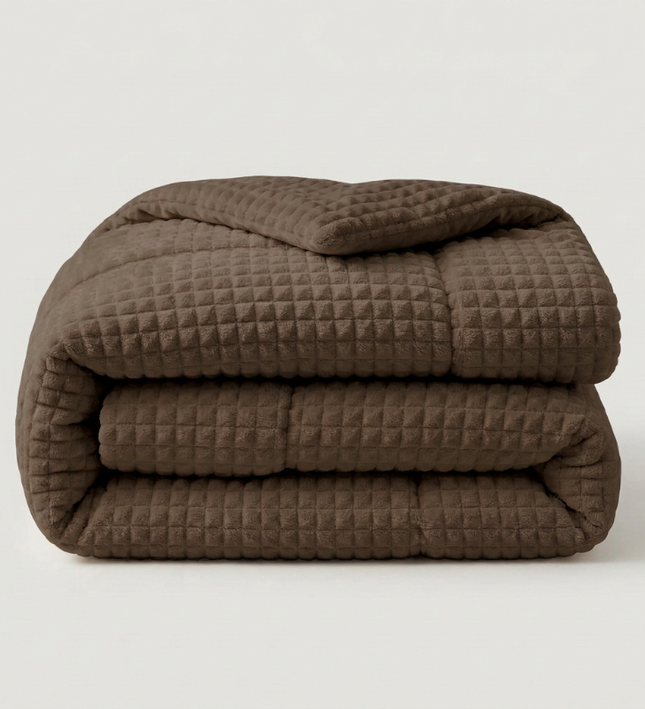 Easy Dekbed Zonder Overtrek Teddy Check - Bruin