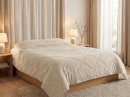 Lazy Dekbed Zonder Overtrek - Mousseline - Beige