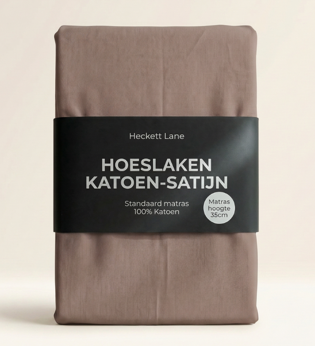Hoeslaken Katoen-Satijn - Rosé