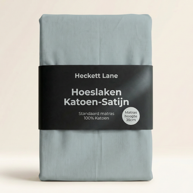 Hoeslaken Katoen-Satijn - Blauw