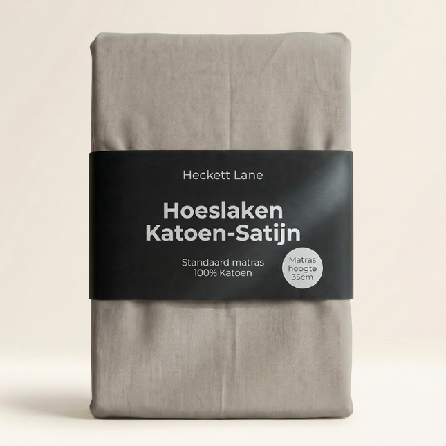 Hoeslaken Katoen-Satijn - Grijs
