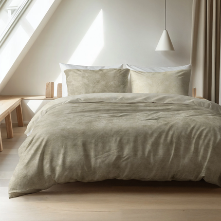Dekbedovertrek Katoen Flanel - Washed Cotton Taupe