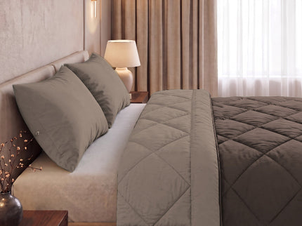 Easy Dekbed Zonder Overtrek Double Face - Bruin/Taupe