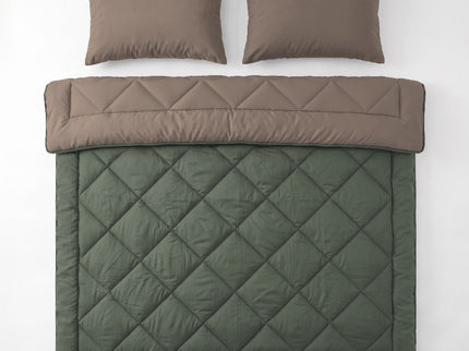 Easy Dekbed Zonder Overtrek Double Face - Groen/Taupe