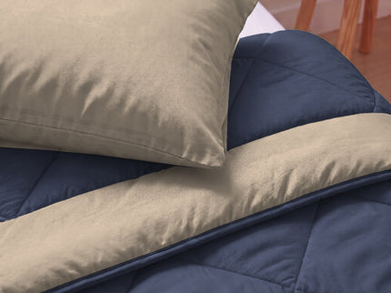 Easy Dekbed Zonder Overtrek Double Face - Navy/Beige