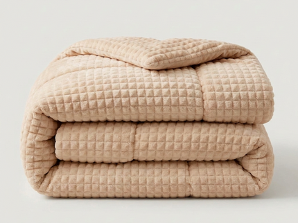 Easy Dekbed Zonder Overtrek Teddy Check - Beige