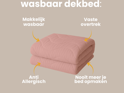 Easy Dekbed Zonder Overtrek Wave Uni - Roze