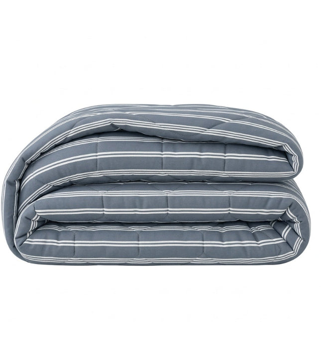 Easy Dekbed Zonder Overtrek - Double Stripe - Blauw
