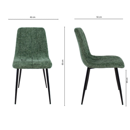 Set van 4 - Eetkamerstoel Sem - Groen