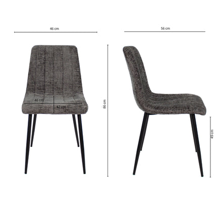 Set van 4 - Eetkamerstoel Sem - Donkergrijs