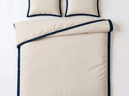 Dekbedovertrek Percale-Katoen - Hotel Emilio - Beige/Navy
