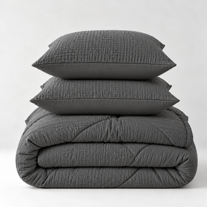 Lazy Dekbed Zonder Overtrek - Mousseline - Antraciet