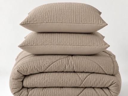 Lazy Dekbed Zonder Overtrek - Mousseline - Taupe