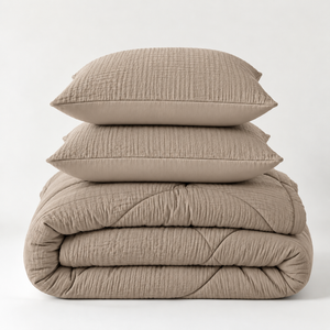 Lazy Dekbed Zonder Overtrek - Mousseline - Taupe