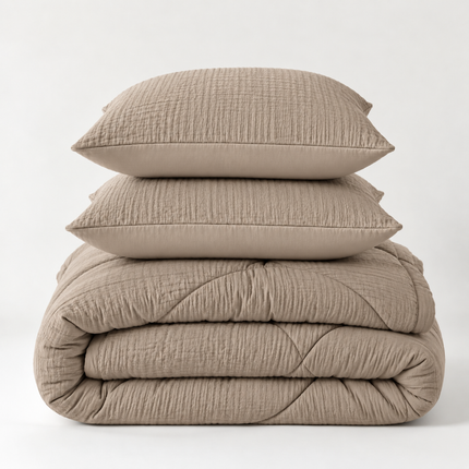 Lazy Dekbed Zonder Overtrek - Mousseline - Taupe