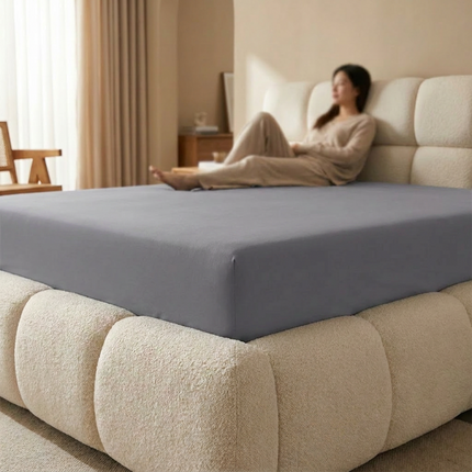 Topper Hoeslaken - Mako Jersey Katoen - Taupe