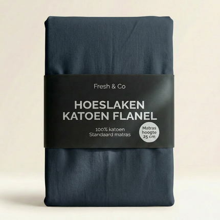 Hoeslaken - Katoen Flanel - Navy