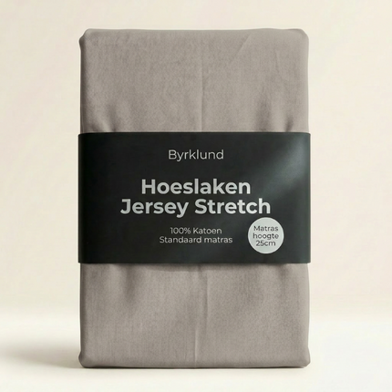 Hoeslaken Katoen - Jersey Stretch - Lichtgrijs