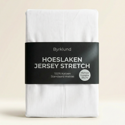 Hoeslaken Katoen - Jersey Stretch - Wit
