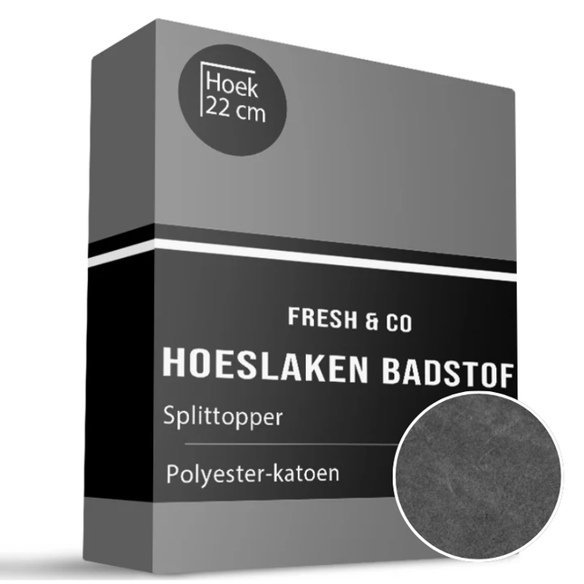 Splittopper Hoeslaken - Badstof - Antraciet
